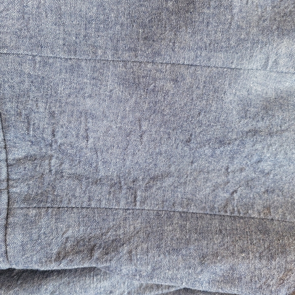 J.Crew Regent Blazer Size 14 Blue 100% Cotton Ruffle Trim Structured Jacket - Picture 13 of 13